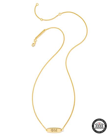 Phi Mu Pendant Necklace in 18k Gold Vermeil