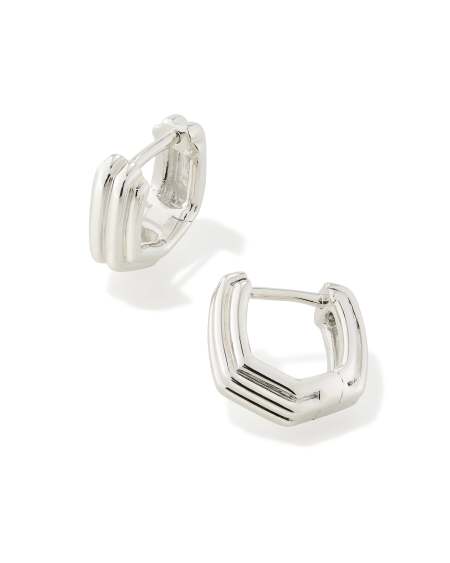Davie Ridged Huggie Earrings in Sterling Silver