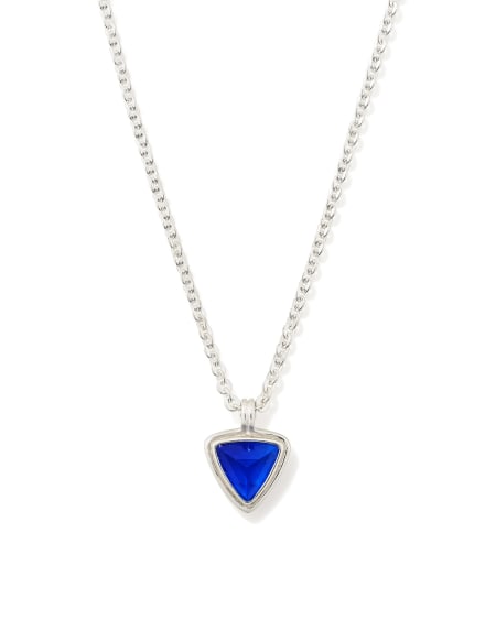 Morgan Sterling Silver Pendant Necklace in Dark Blue Quartz