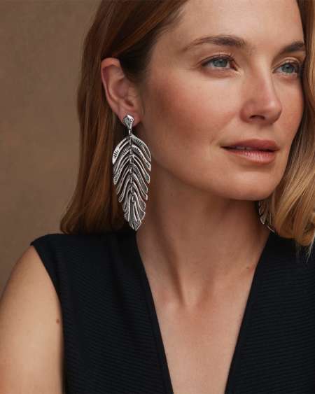 Calliope Vintage Silver Statement Earrings