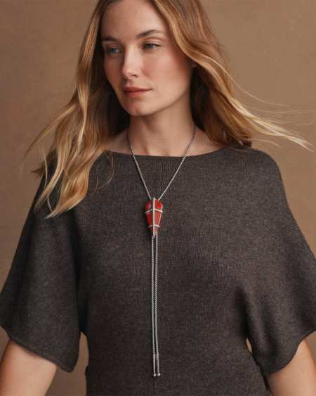 Trinity Vintage Silver Bolo Necklace