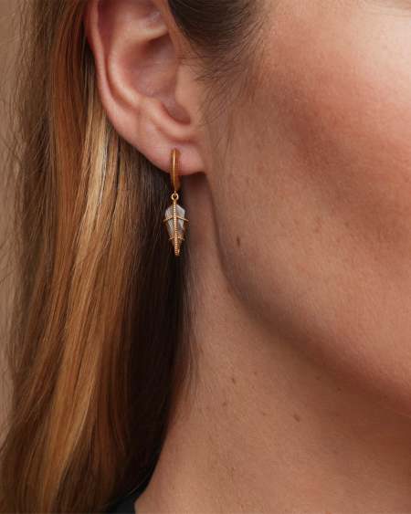 Trinity Vintage Gold Huggie Earrings