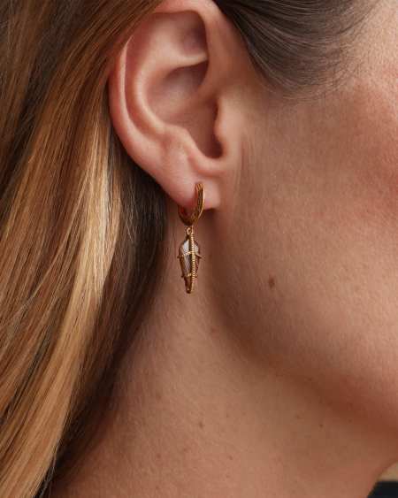 Trinity Vintage Gold Huggie Earrings
