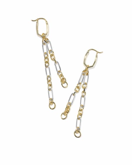 Embry Mixed Metal Chain Huggie Earrings