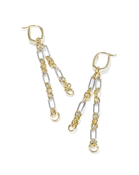 Embry Mixed Metal Chain Huggie Earrings