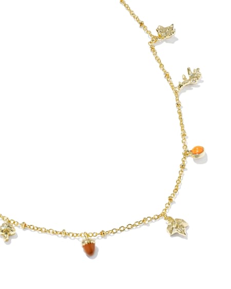 Autumn Gold Charm Necklace