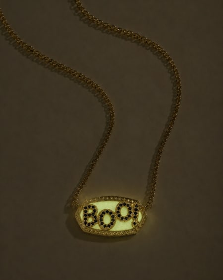 Elisa Gold Boo Short Pendant Necklace