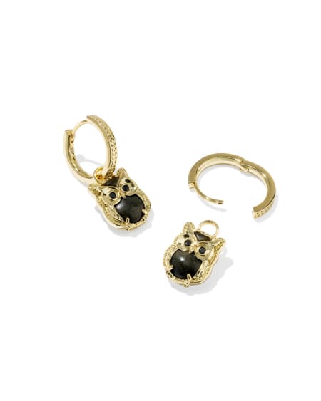 Owl Gold Convertible Huggie Earrings
