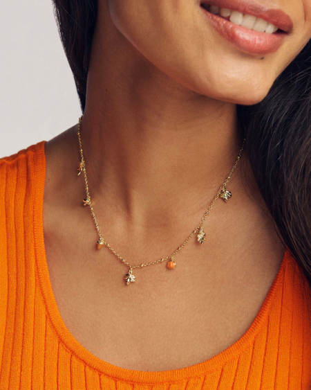 Autumn Gold Charm Necklace