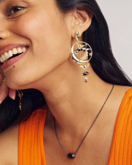 Spooky Night Mixed Metal Statement Earrings