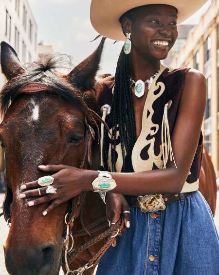 Keziah Vintage Silver Cocktail Ring in Sea Green Chrysocolla