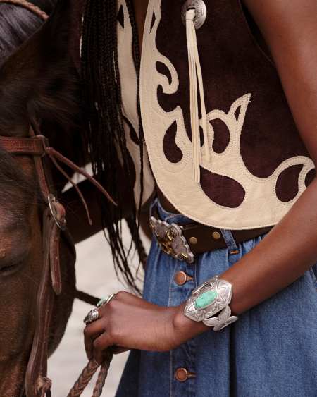 Keziah Vintage Silver Cuff Bracelet in Sea Green Chrysocolla