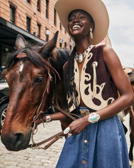 Keziah Vintage Silver Statement Necklace in Sea Green Chrysocolla