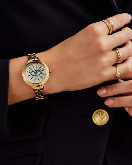 Eye Alex Gold Tone Stainless Steel 35mm Narrow Watch