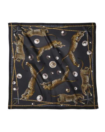 Jaguar Square Scarf in Black