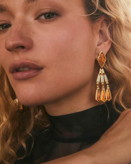 Adeline Vintage Gold Statement Earrings