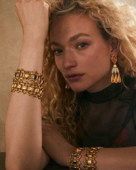 Catherine Vintage Gold Statement Bracelet