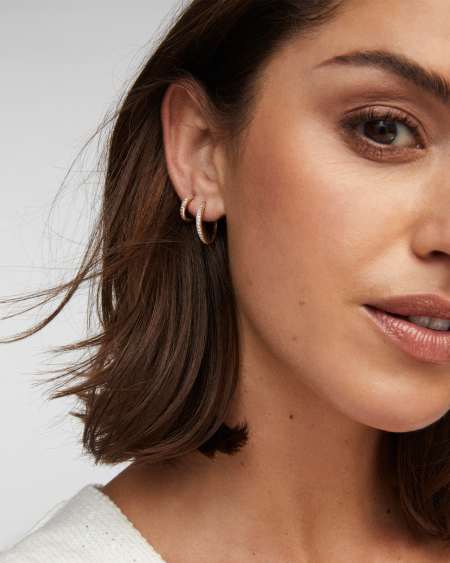 0.19 ct Penelope 20mm Hoop Earrings in 14k Yellow Gold