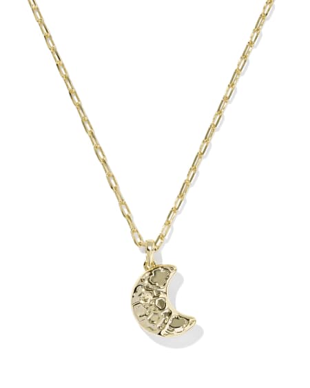 Moon Gold Short Pendant Necklace