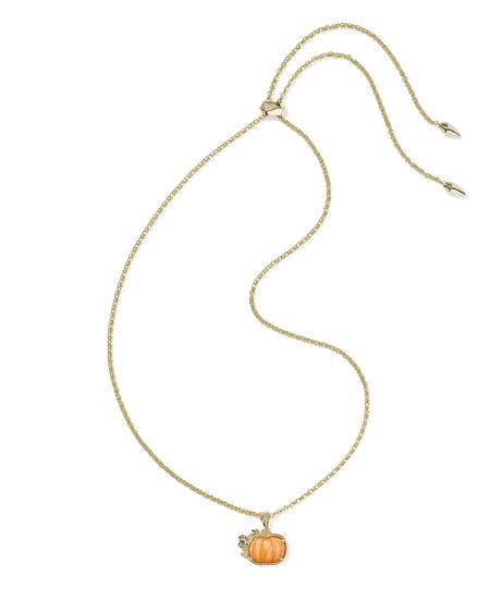 Pumpkin Gold Long Pendant Necklace