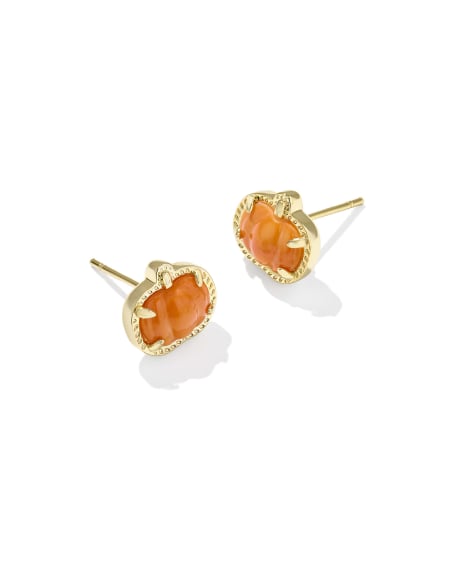 Pumpkin Gold Stud Earrings
