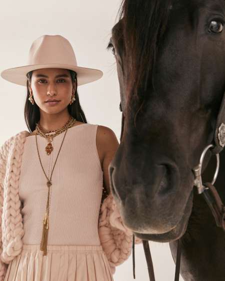 Ansel Rose Lariat Necklace