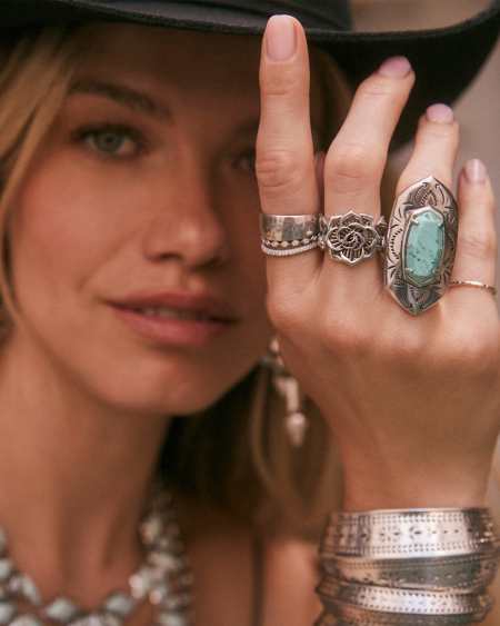 Ansel Rose Cocktail Ring in Vintage Silver