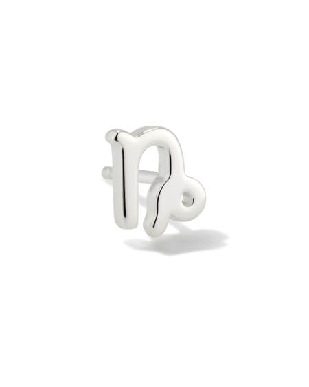 Capricorn Single Stud Earring in Sterling Silver