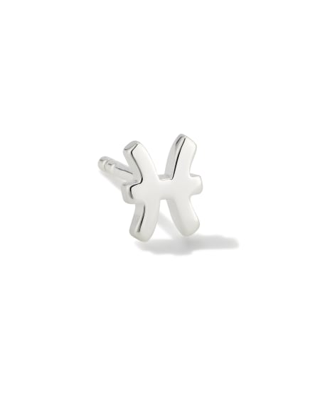 Pisces Single Stud Earring in Sterling Silver
