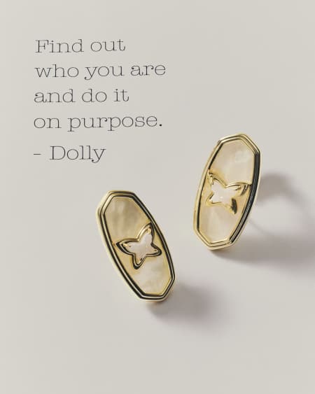 Dolly Parton x Kendra Scott Ellie Butterfly Gold Stud Earrings