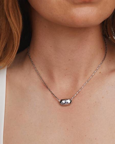 Elisa Riveted Silver Short Pendant Necklace