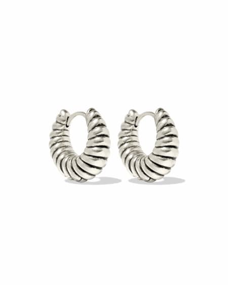 Sandy Vintage Silver Huggie Earrings