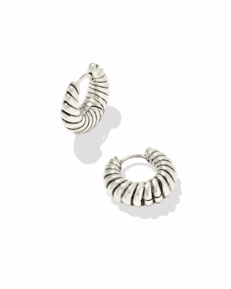 Sandy Vintage Silver Huggie Earrings