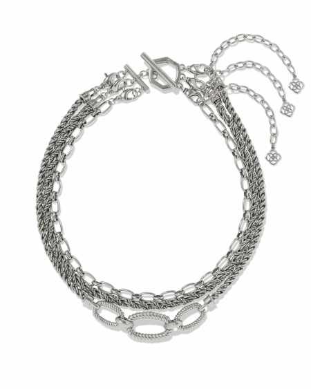 Sandy Vintage Silver Multi Strand Chain Necklace