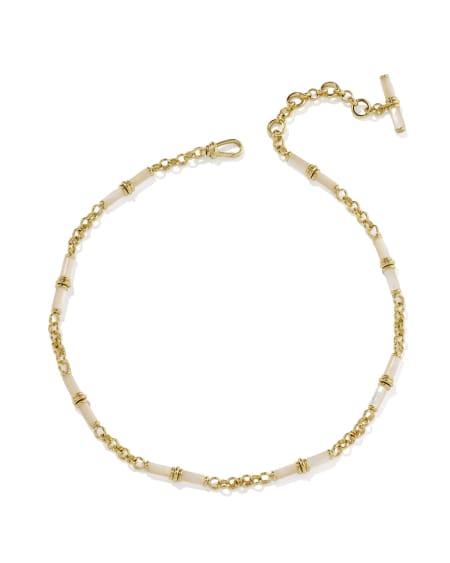 Bree Gold Beaded Link and Chain Necklace