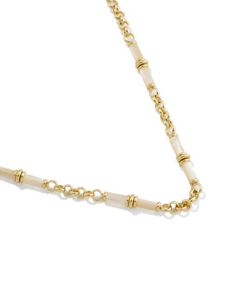 Bree Gold Beaded Link and Chain Necklace