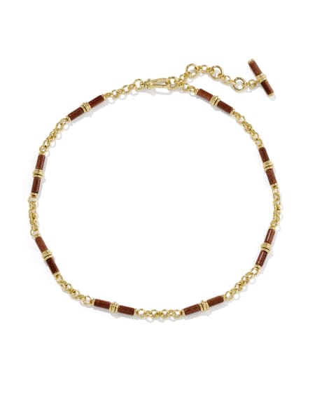 Bree Gold Beaded Link and Chain Necklace