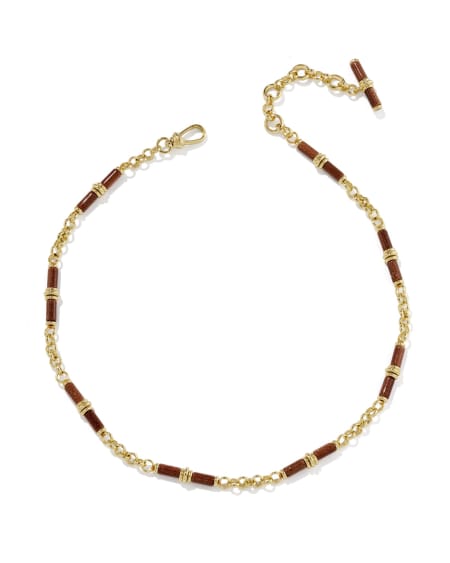 Bree Gold Beaded Link and Chain Necklace