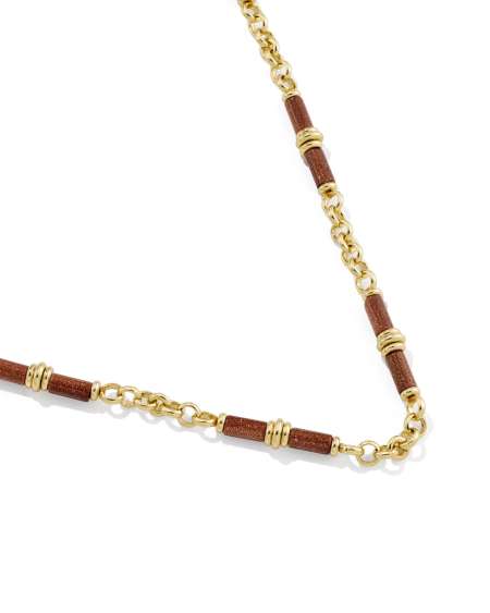 Bree Gold Beaded Link and Chain Necklace