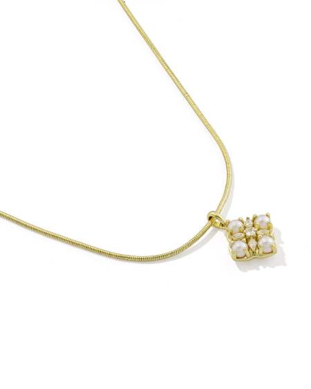 Dira Pearl Gold Short Pendant Necklace