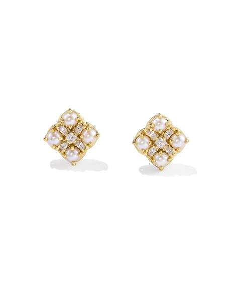Dira Pearl Gold Stud Earrings