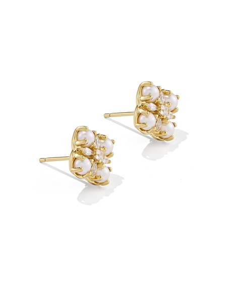 Dira Pearl Gold Stud Earrings