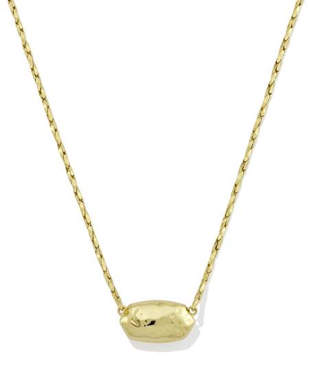 Elisa Riveted Gold Short Pendant Necklace