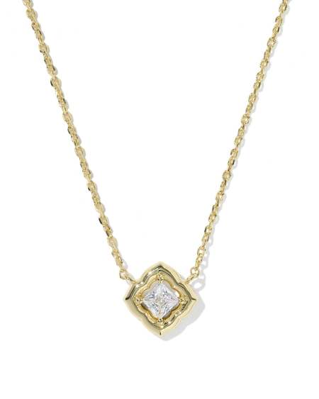 Mallory Crystal Gold Short Pendant Necklace