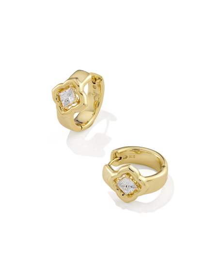 Mallory Crystal Gold Huggie Earrings