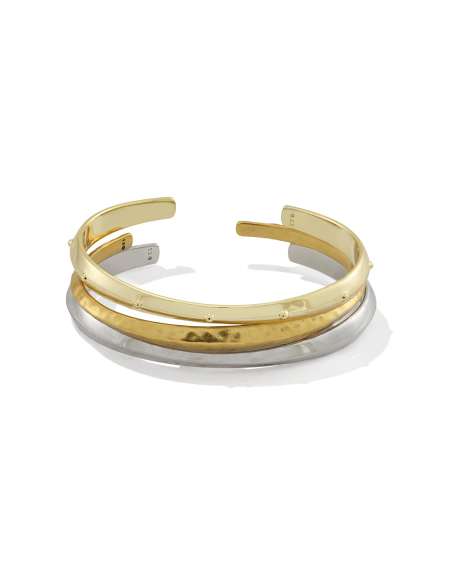 Oakland Mixed Metal Set of 3 Cuff Bracelets