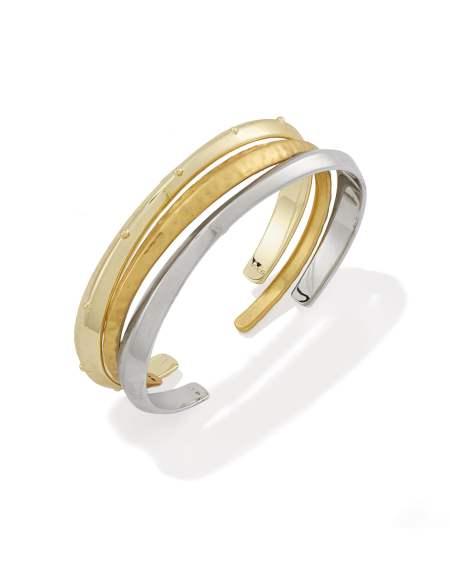 Oakland Mixed Metal Set of 3 Cuff Bracelets