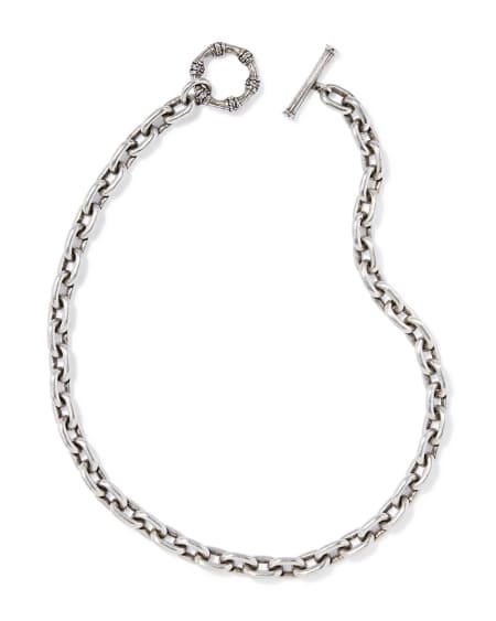 Maura Vintage Silver Chain Necklace in White CZ