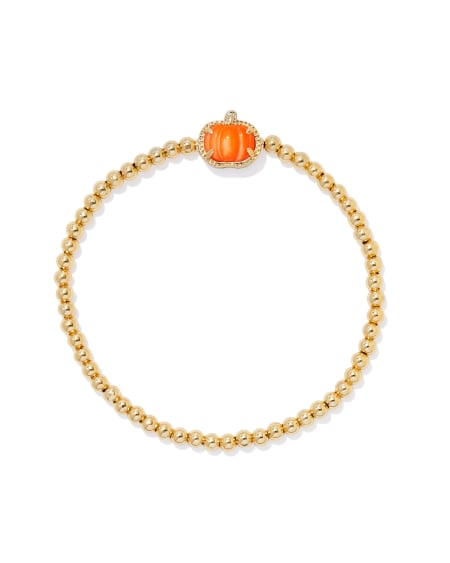 Pumpkin Gold Stretch Bracelet in Orange Mother-of-Pearl