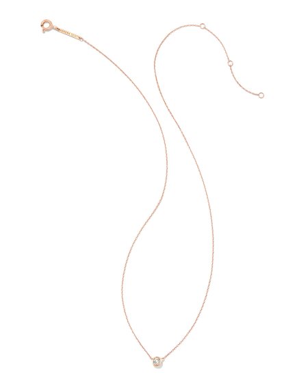 Audrey 14k Rose Gold Pendant Necklace in White Diamond, .15ct